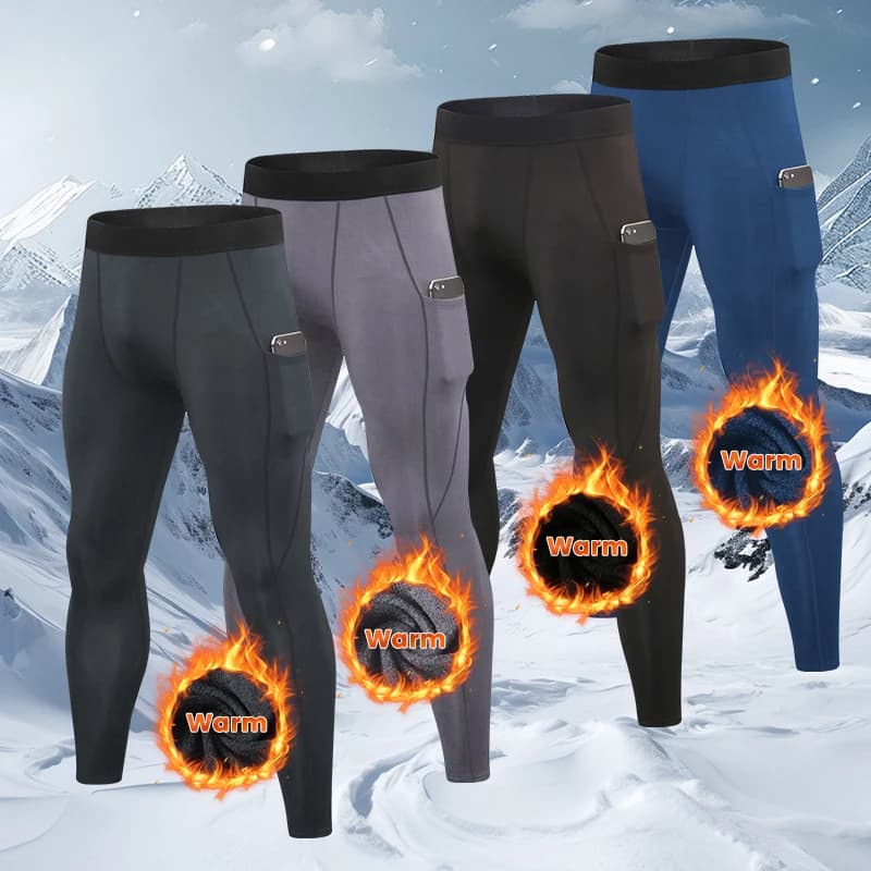 Men's Autumn and Winter Warm Running Tight Leggings Sports Gym Fitness Jogging Pants Fast Dry Running Compression leggings
