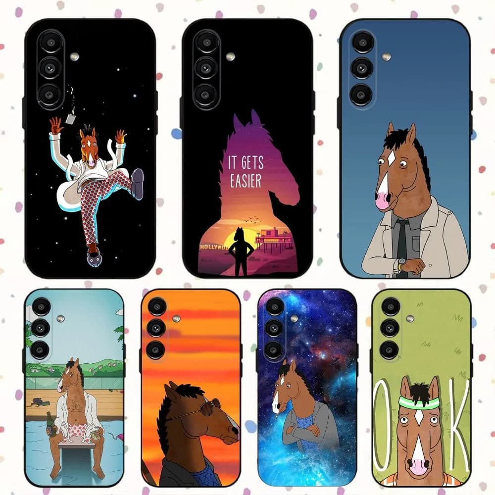 B-Bojack cartoon H-Horseman Phone Case For Samsung S24,S21,S22,S23,S30,Ultra,S20,Plus,Fe,Lite,Note,10,9,5G Black Soft Cover