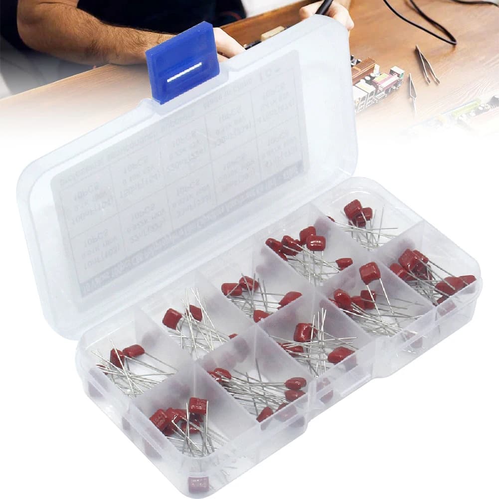 100PCS 10nF-470nF CBB Polypropylene Film Capacitors Set Assortment Kit CBB Capacitor Set High Precision and Stability Samples