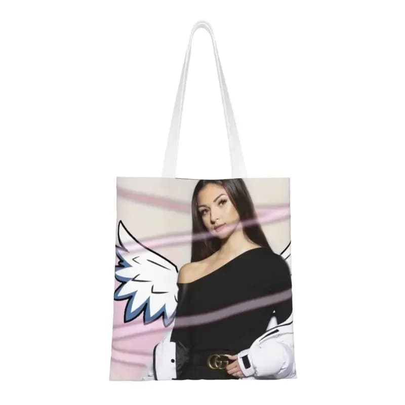 Custom Beautiful Eva Queen Shopping Canvas Bags Women Portable Grocery French Singer Shopper Tote Bags