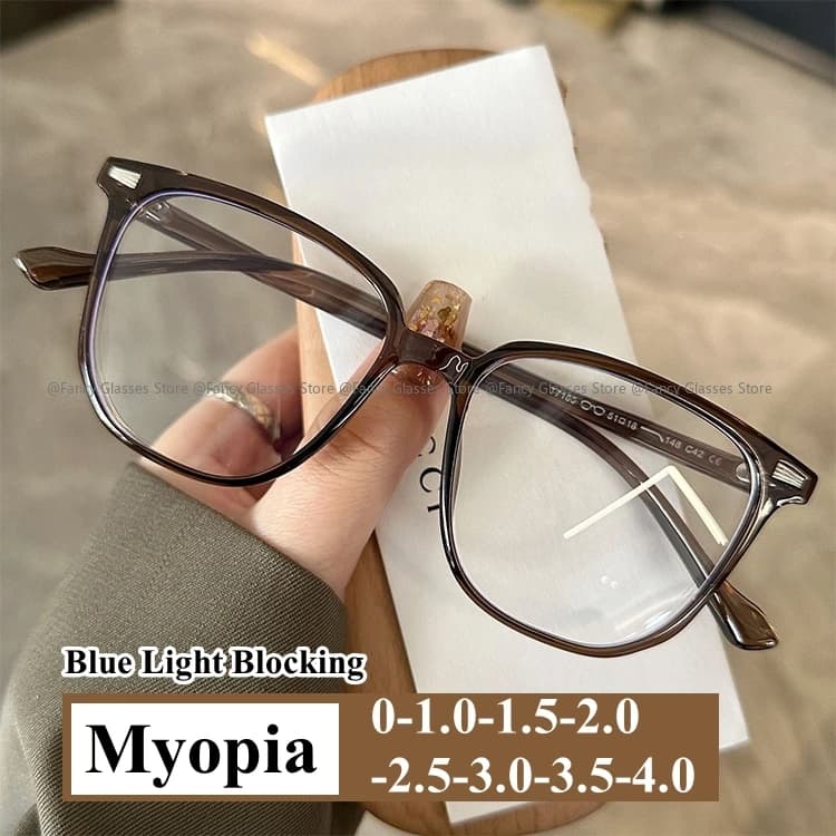 Fashionable Finished Myopia Glasses for Women Men Vintage Popular Anti-fatigue Myopic Eyewear Blue Ray Minus Diopter Eyeglasses