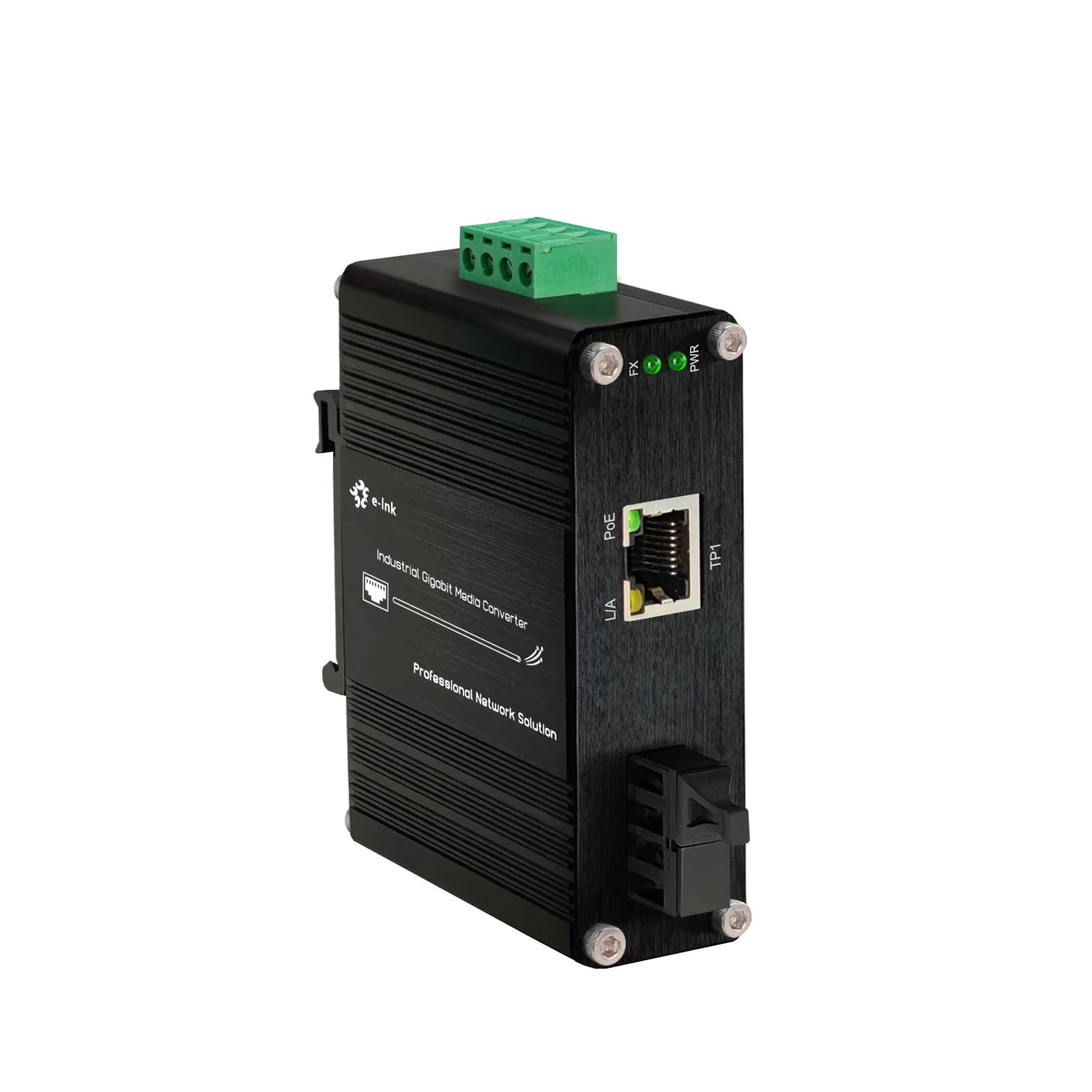Industrial Fiber Media Converter 1RJ45 1SC Din Rail 10/100/1000Mbps Gigabit Ethernet Switch  (PoE)