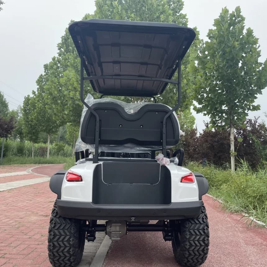 Golf Cart Lithium Battery With Solar Panel 4+2 Seat Electric Buggy Golf Cart Rear Seat Foldable Rear Seat + Built-In Storage Box