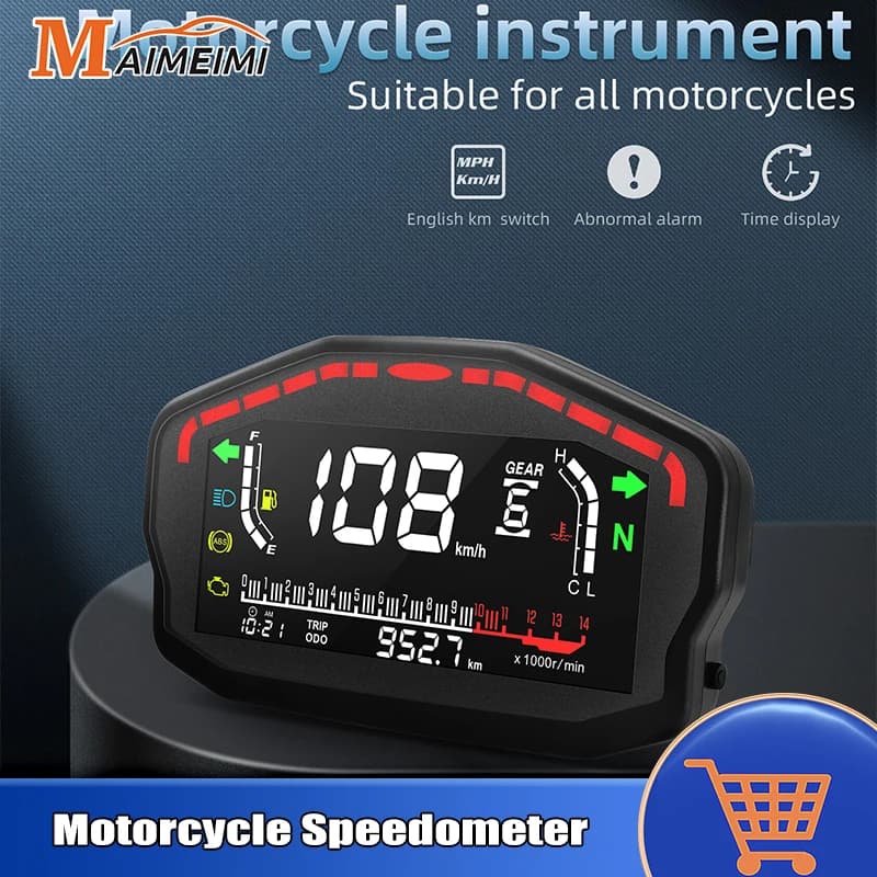HD Motorcycle Digital Dash Panel Universal LCD Speedometer Odometer 1/2/4 Cylinder For Honda For Ducati For Kawasaki For Suzuki