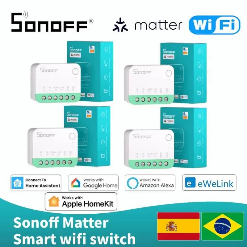 Sonoff Mini R4 Matter WiFi Smart Home Light Switch Sonoff Mini R4 Extreme Matter Relay Work with Alexa Google Home Homekit