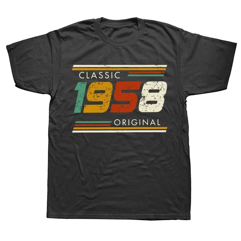 Graphic Birthday Gift Short Sleeved 66 Years Old Born in 1958 Shirt 66th Birthday Summer T-shirt Retro Vintage 1958 Tshirt