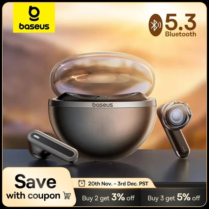 Baseus Bowie E5 TWS Wireless Earphones Bluetooth 5.3 Earbuds 25H Playtime 2 Mics Noise Reduction HD Call Headsets HIFI Headphone