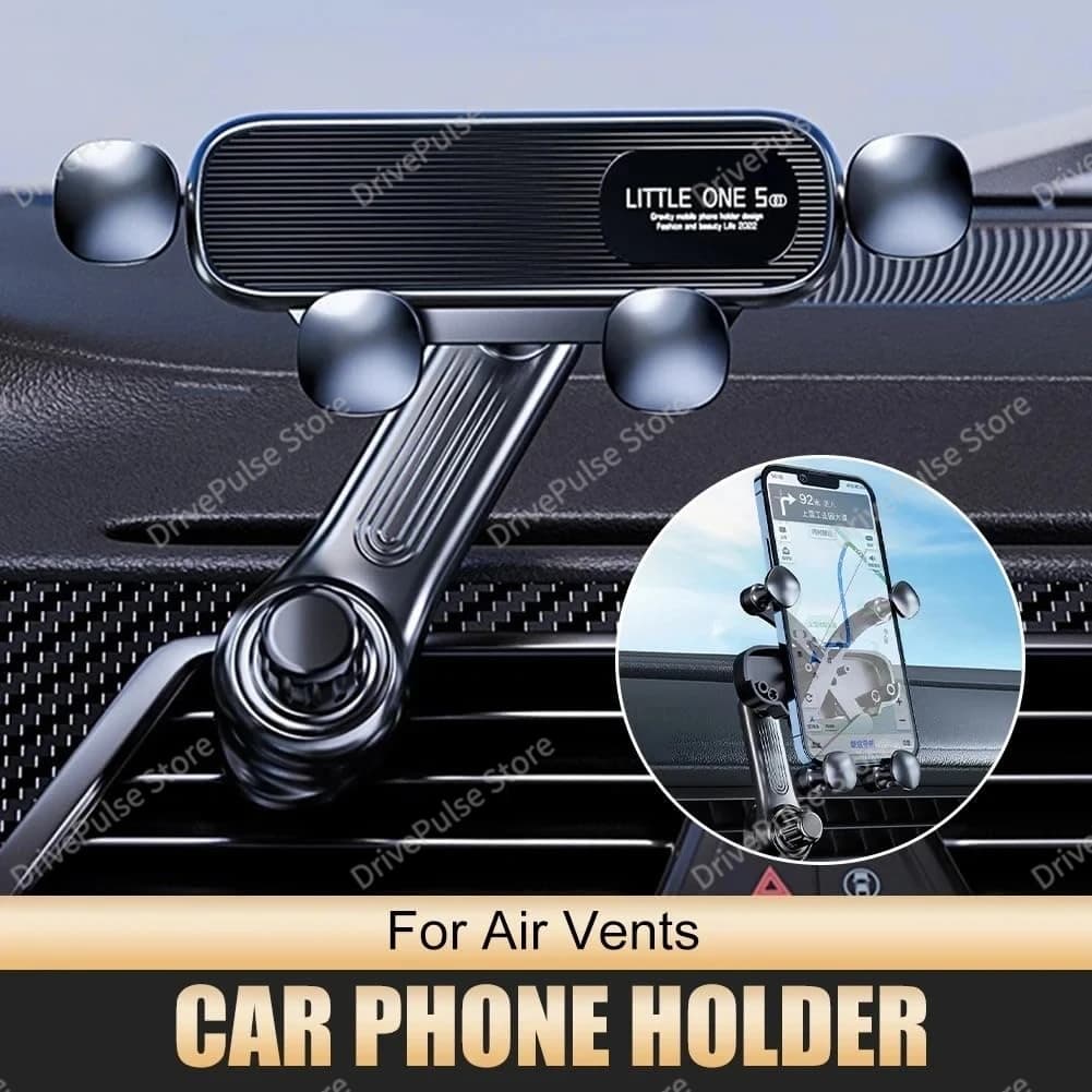 360° Rotating Car Phone Mount - Gravity Foldable Vent Holder for iPhone/Android, Universal Adjustable Extendable Arm, Hands-Free