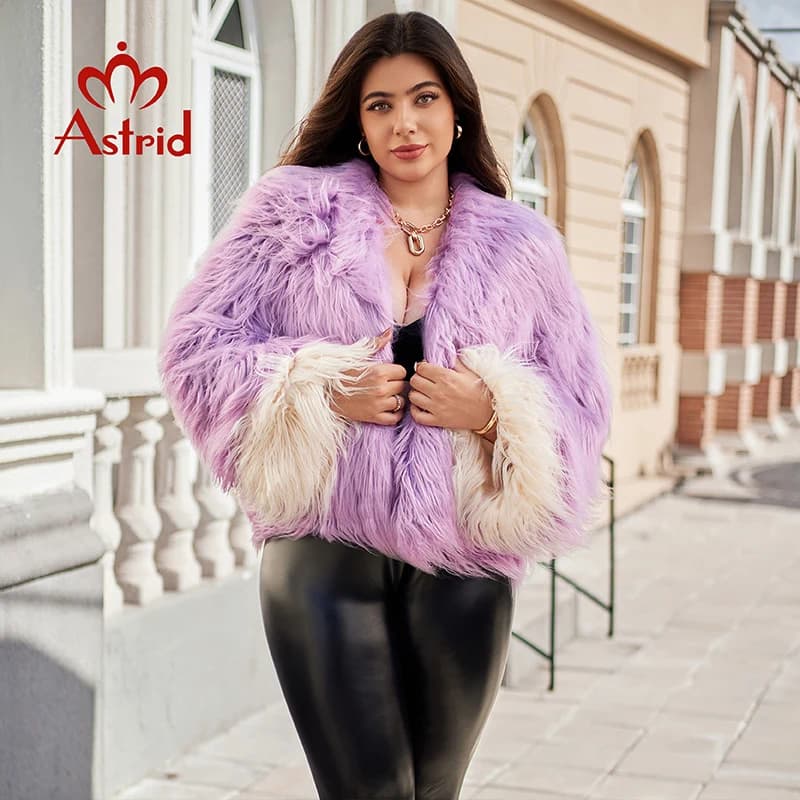 Astrid Faux Fur Coat Women 2024 Winter Loose Cardigan Fur Jacket  Plus Size Stylish Female Luxury Furry Overcoat Girl Streetwear