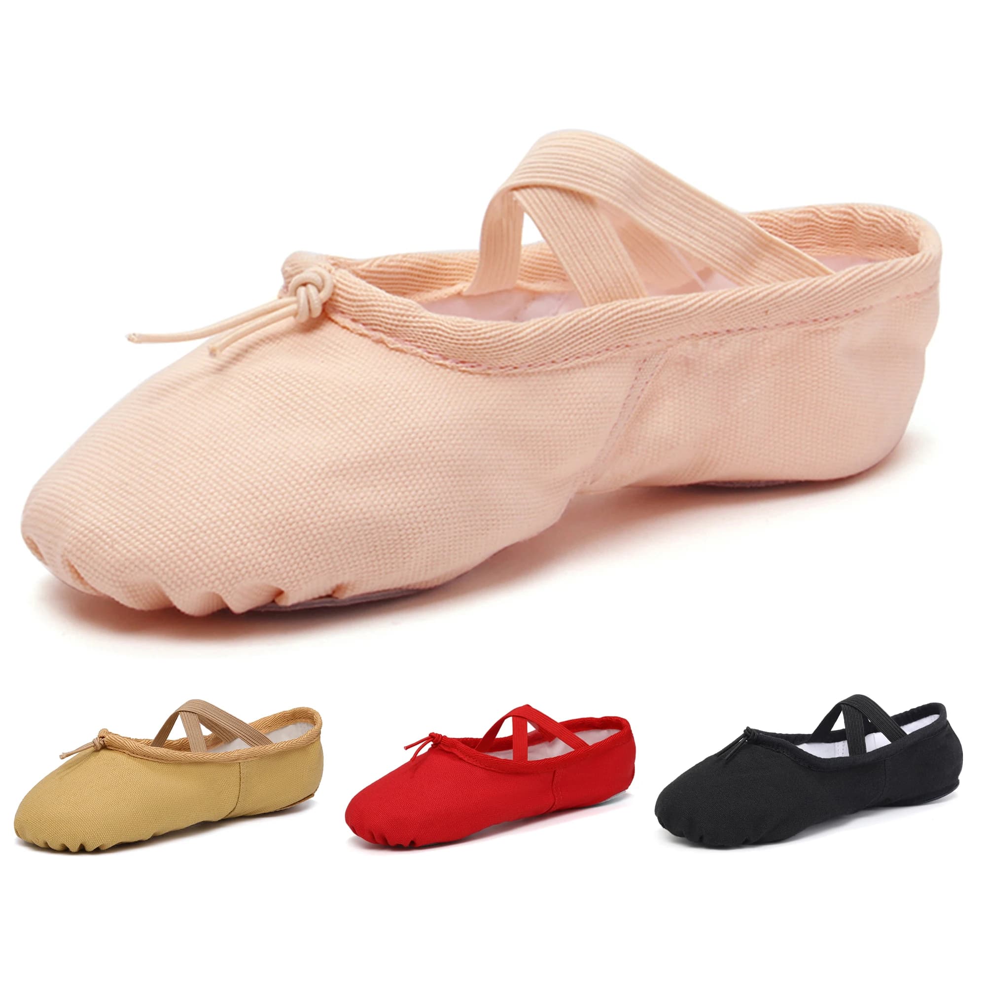 Girls Ballet Shoes Canvas Black Pink Soft Ballet Belly Flat Ballet Shoes Gym Yoga Practise Dance Shoes Kids Woman Dance Slippers