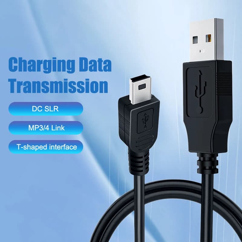 5YOA 0.8M USB Cable 2.0A Male to Mini B 5 Pin 5P T Port MiniUSB for Devices MP3 MP4 Camera Mobile Phone HardDisk Computer