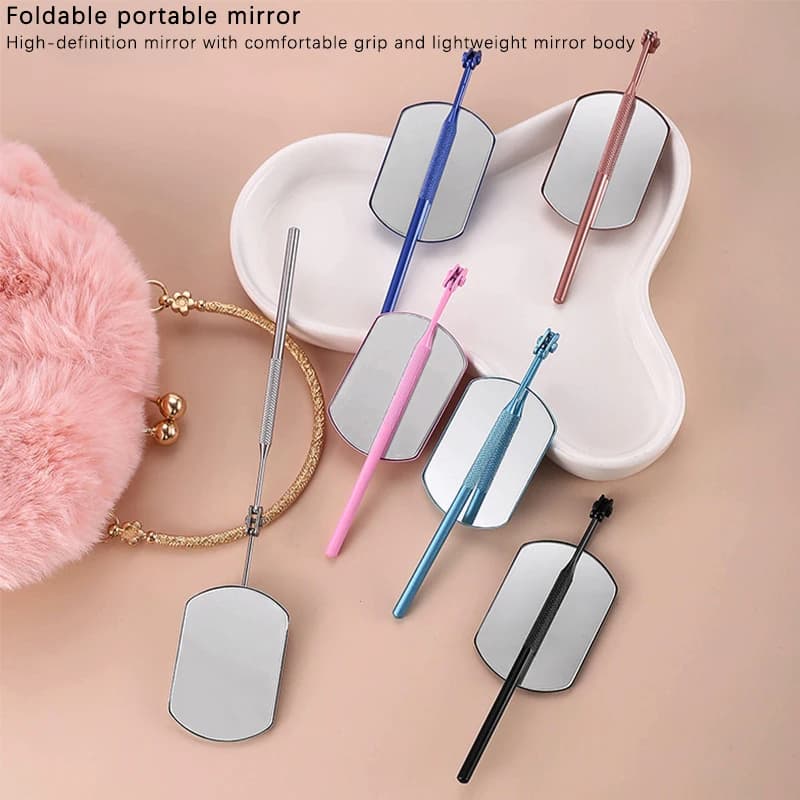1PC Eyelash Inspection Mirror Makeup Mirror Lash Check Mirror Stainless Steel Moon Shape Beauty Lash Extension Eyes Makeup Tool