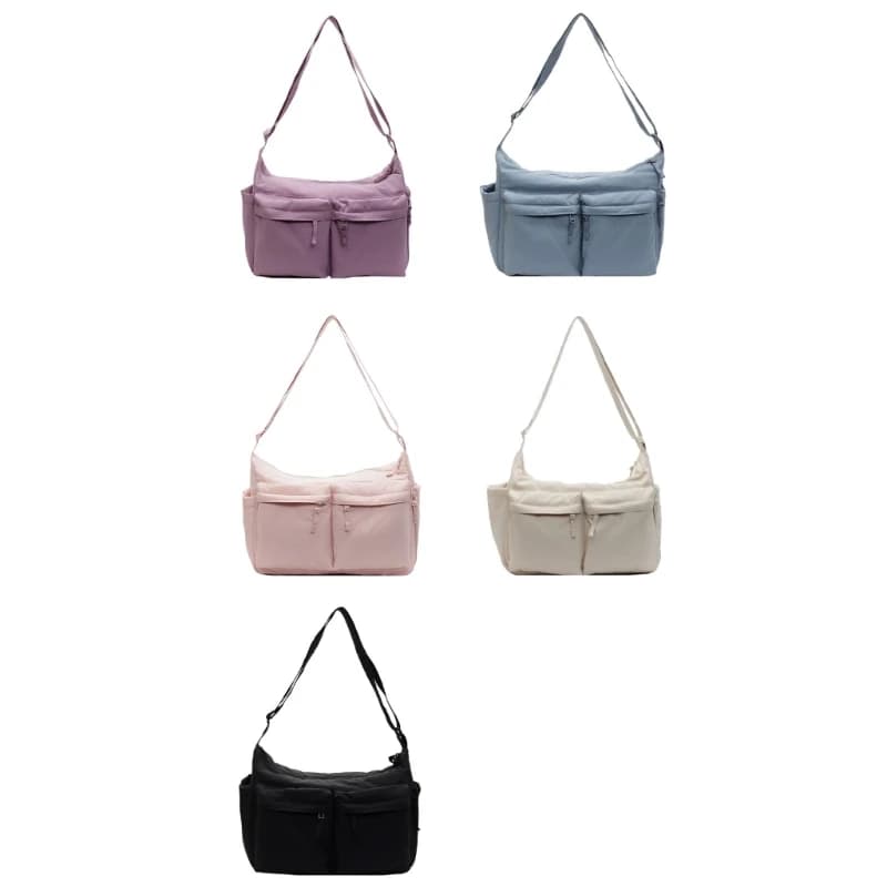 Stylish Crossbody Bag for Men and Women Large Capacity Nylon Travel Pouches E74B