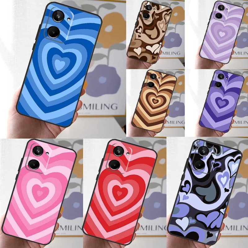 Latte Love Coffee Heart Brown For Realme C67 C55 C53 C51 C35 C33 C30 C21Y C25s C15 9 10 11 12 Pro Plus GT Neo 5 6 Case