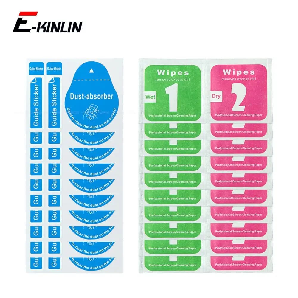 Guide Sticker Wipes Wet Dry Paper Screen Cloth Dust Absorber Clean Dedust For Mobile Phone Tablet Camera Lens Tempered Glass