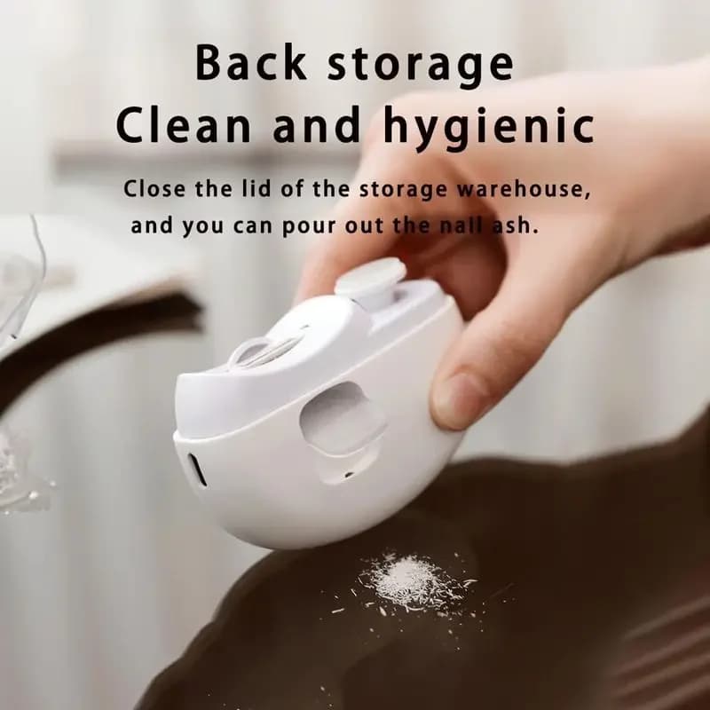 Electric Automatic Nail Clipper with Light Fingernail Cutter and Polisher USB Rechargeable Safety Fingernail Trimmer for Baby