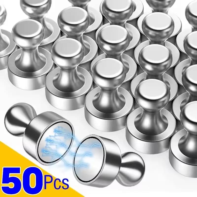 50-1Pcs Metal Magnetic Pins Neodymium Magnetic Thumbtack for Whiteboard Cone Strong Magnets Fridge Pushpin Office School Storage
