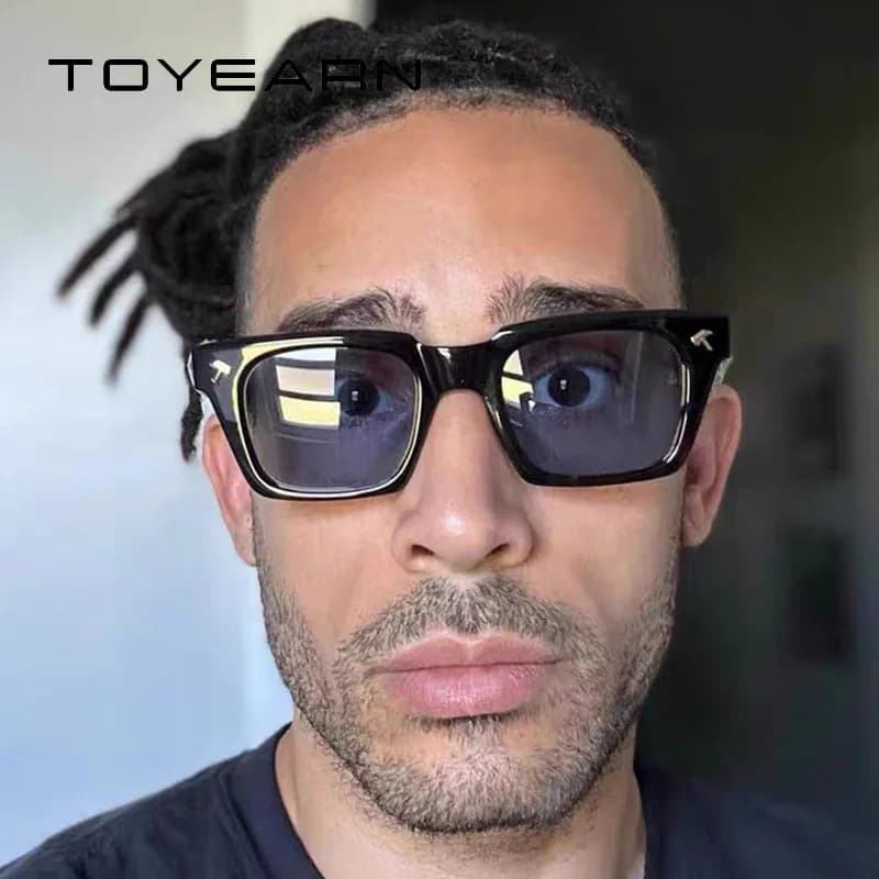 Classic Outdoor Driving Rivet Square Sunglasses Women For Men Popular Luxury Brand Designer Vintage Sun Glasses Punk Shade UV400