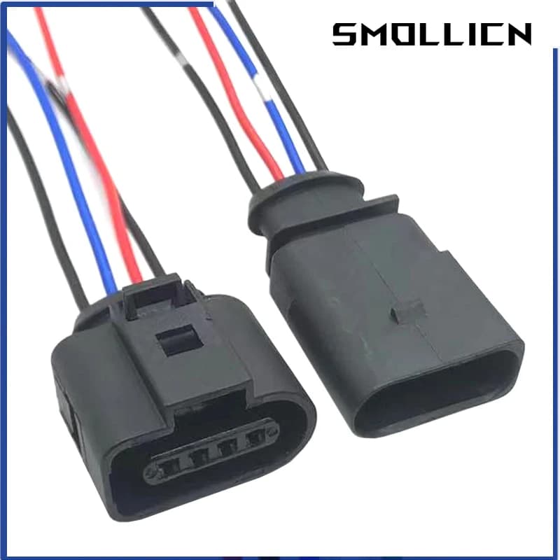 4 Pin 1.5 Series Female Automotive Coil Extension Adapter Connector Horn Plug Air Inlet Pressure Sensor Plug 1J0973704 1J0973804