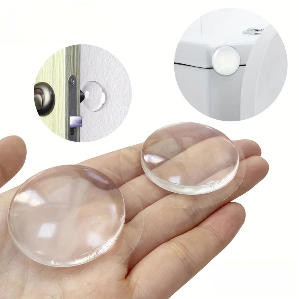 door knob wall shield Clear Soft Rubber Door Stopper door handle bumper Mute Stickers Wall Protector Muffler Pad Protective Plug