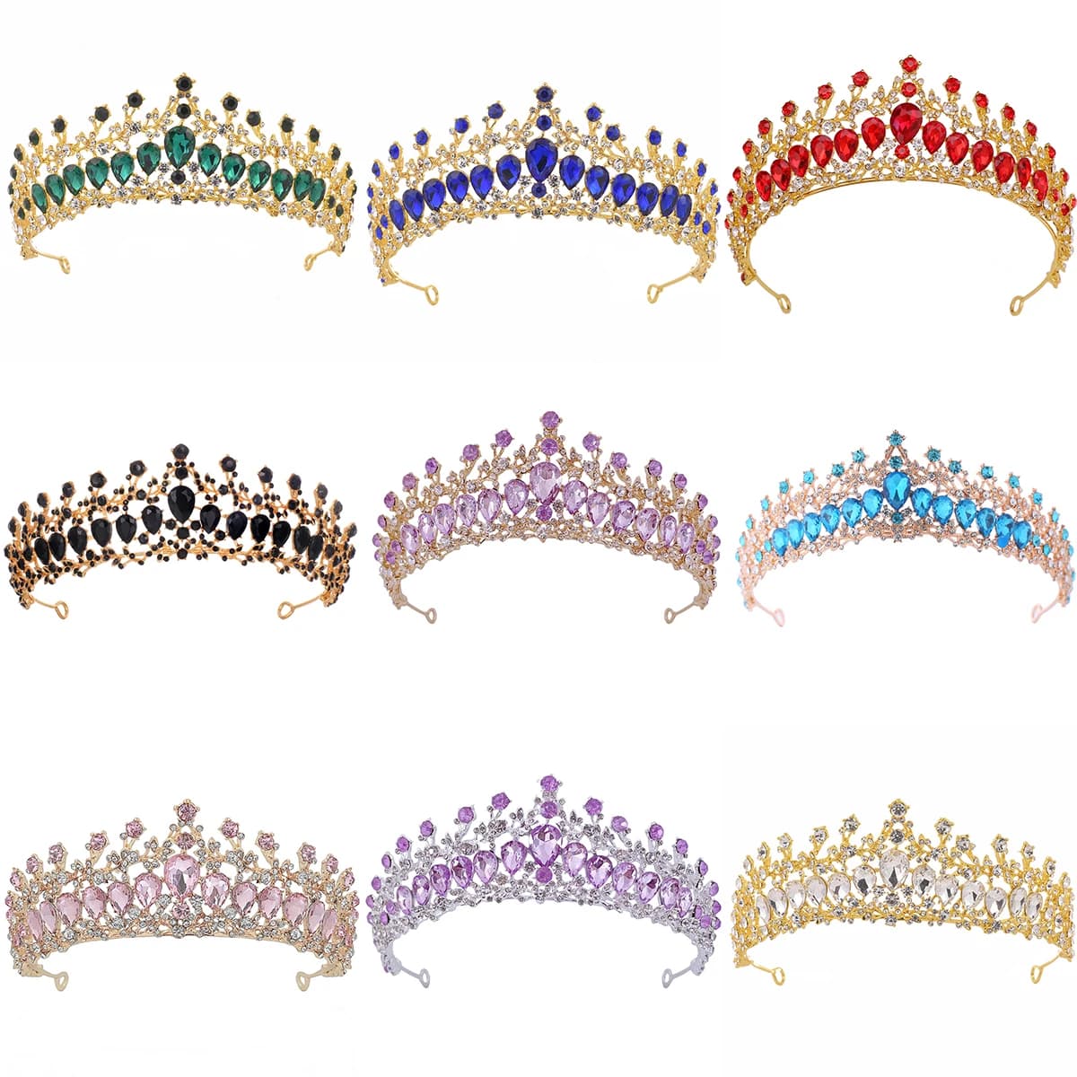 Fashion Gold Silver Color Crystal Rhinestone Tiara And Crowns For Princess Women Diadems Bridal Wedding Hair Accessories