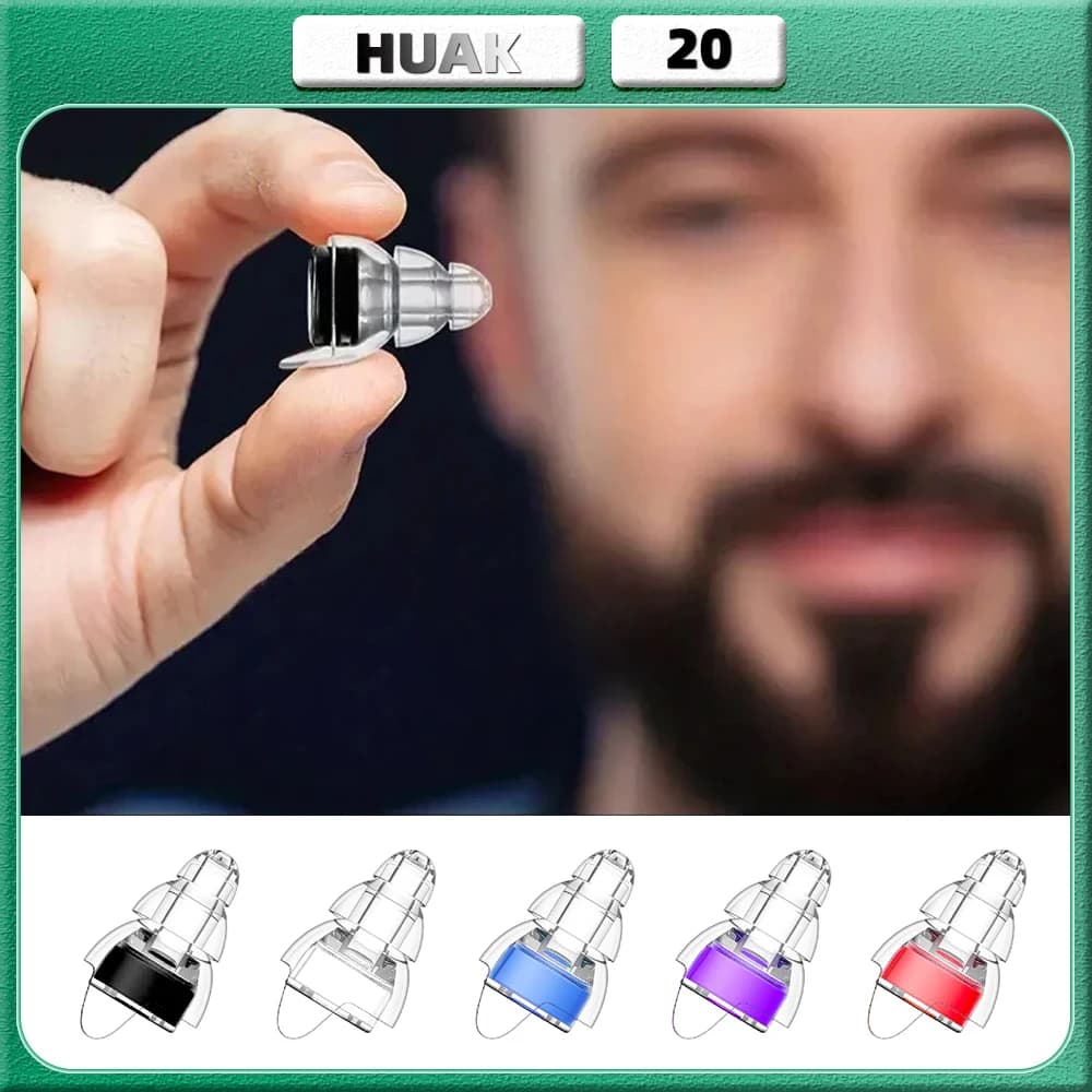 HUAK Silicone Earplugs High Fidelity with Storage Box for Concerts Musicians Motorcycles Noise Sensitivity Conditions and More