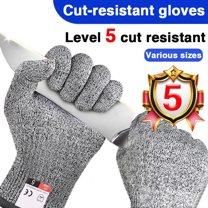 Cut Resistant Gloves Grade 5 Abrasion Resistant Carpentry Kitchen Knife Fish Grabbing Slip Resistant Hand Protection