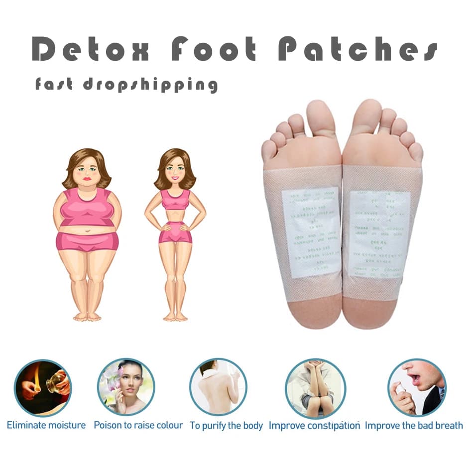 Jimwood (5pairs Patches+10pcs Adhesives) Detox Foot Patches Pads Body Toxins Feet Slimming Cleansing HerbalAdhesive