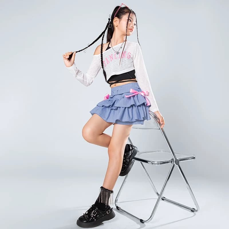 Girl Group Dance Jazz Dance Costume Cheerleading Performance Costume Kids Street Dance Hip Hop Children Stage Costume DQL9766