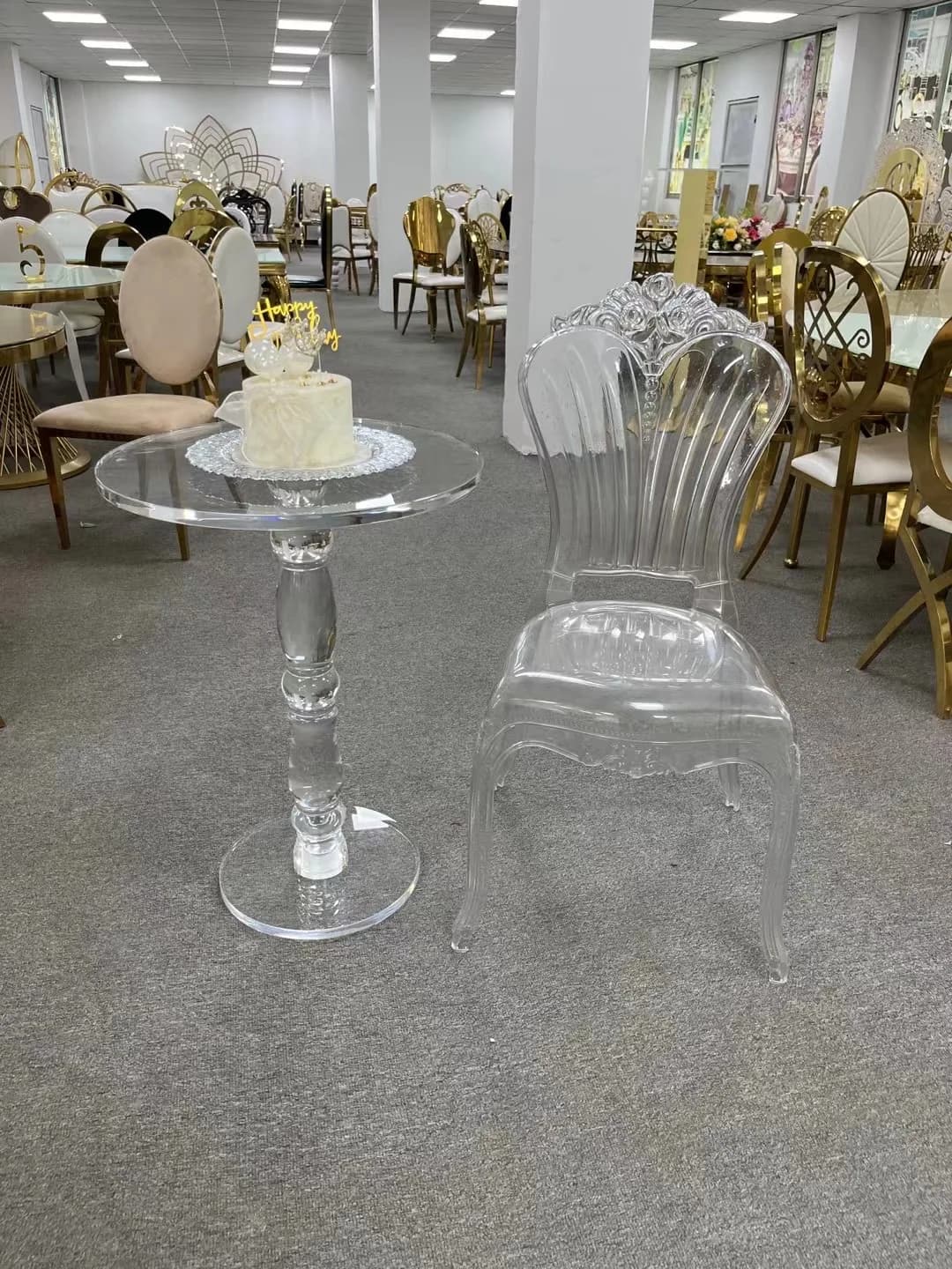 Factory customizable High quality acrylic  cake table flower stand set for wedding event party decoration