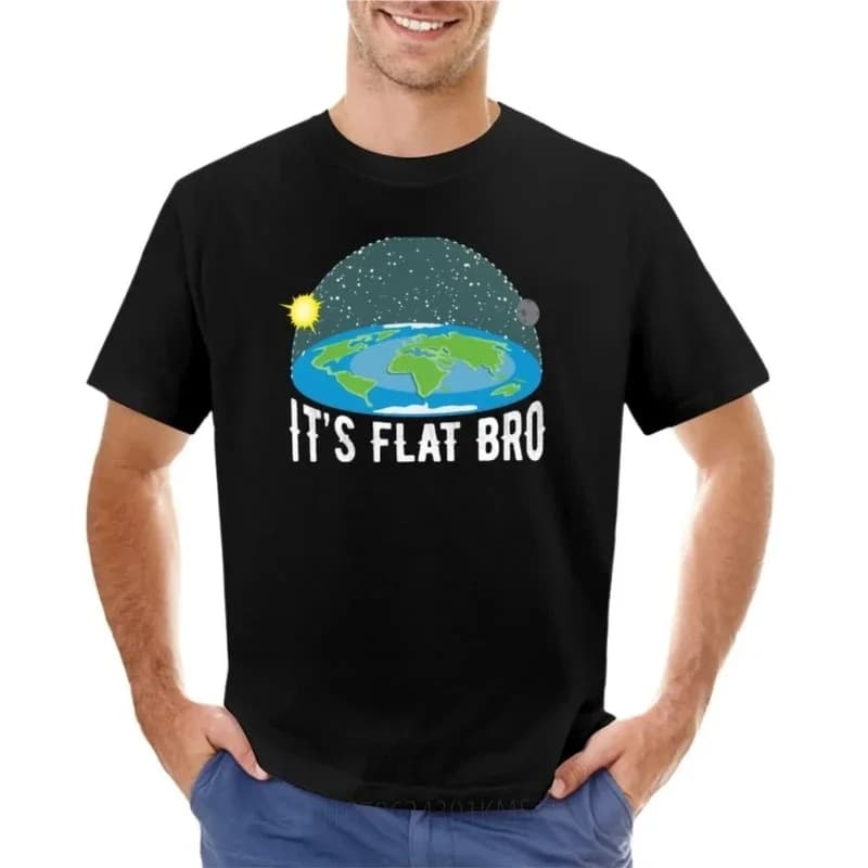 It's Flat Bro Funny Flat Earth Society T-Shirt customs design your own Blouse sweat summer top workout shirts for men