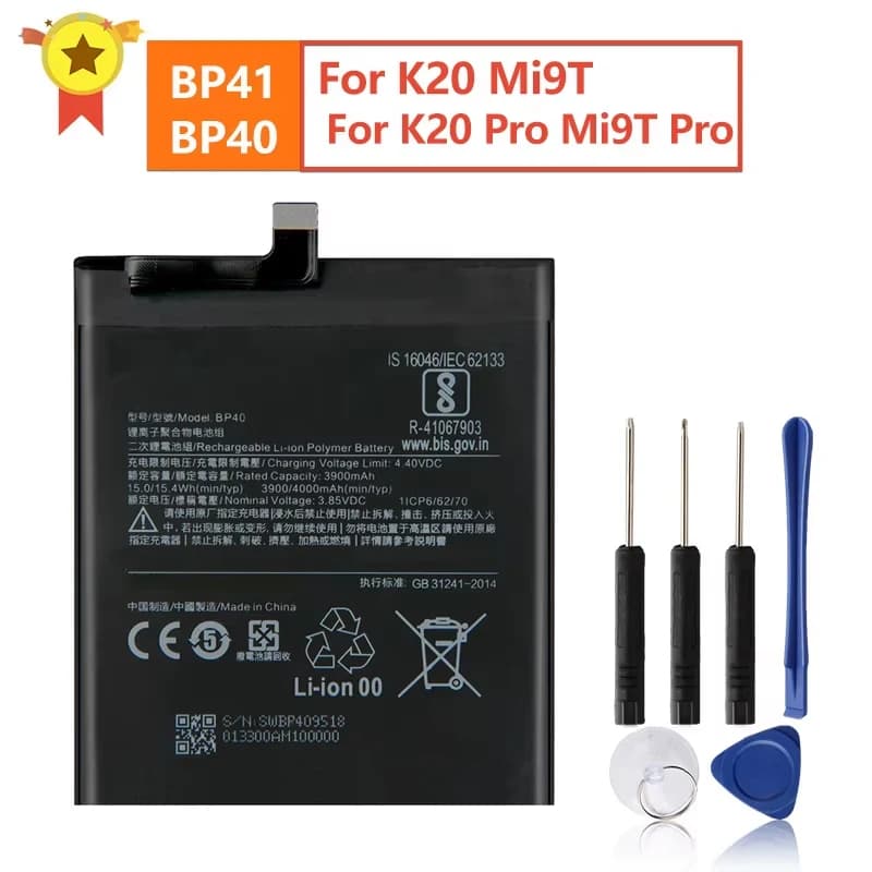 2024 Production Replacement Battery BP41 BP40 For Xiaomi Redmi K20 Pro Mi 9T Pro Mi9T Redmi K20Pro Premium Rechargeable Battery
