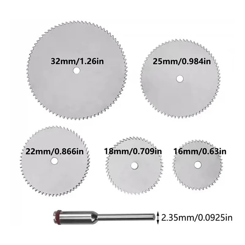 6PCS/set Stainless Steel Slice Metal Cutting Disc With 1 Mandre For Rotary Tools 16 18 22 25 32mm Cutting Disc Hand Tools New
