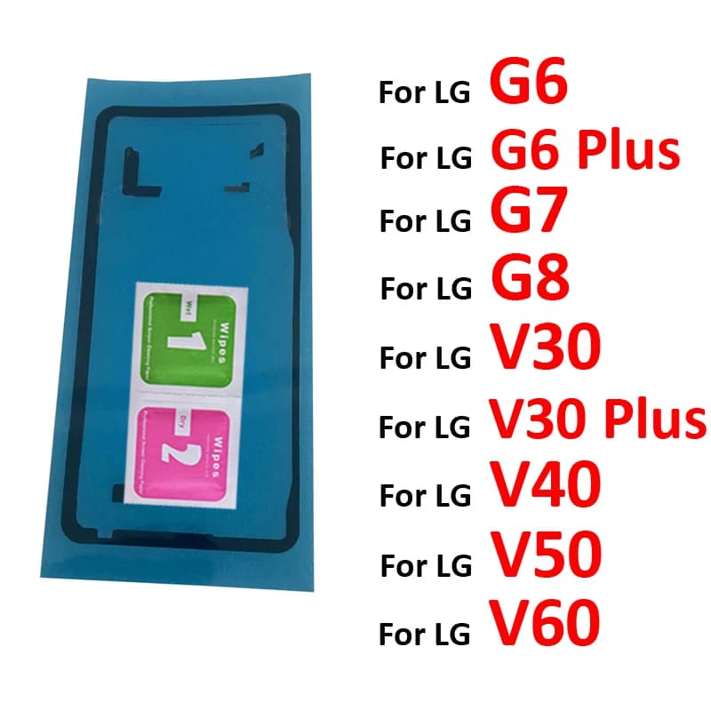 For LG G6 G7 G8 G8s V30 V40 V50 V60 Plus Phone Housing Door Camera Pre-Cut Adhesive Back Glass Cover Panel Sticker Glue