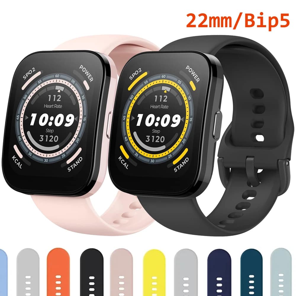 Bip 5 Band for Amazfit bip 5 6 Strap Smart watch Silicone Bracelet Replacement Accessories 22mm Belt Wristband for amazfit bip5