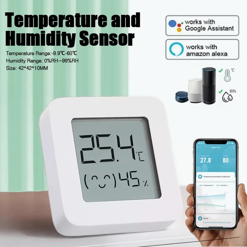 Bluetooth Temperature Humidity Sensor Smart Home Digital display Hygrometer Thermometer Support Cozylife Alexa Google Assistant