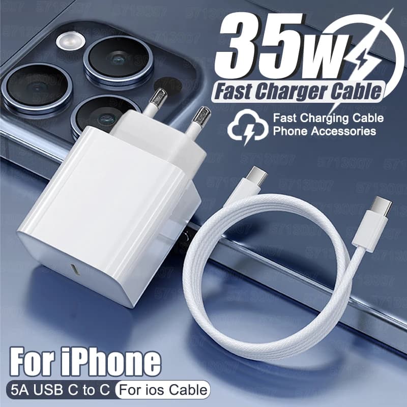 35W PD USB C Charger Fast Charging For Apple iPhone 15 14 13 12 11 16 Pro Max Plus Fast Charger Type C Phone Cable Accessories