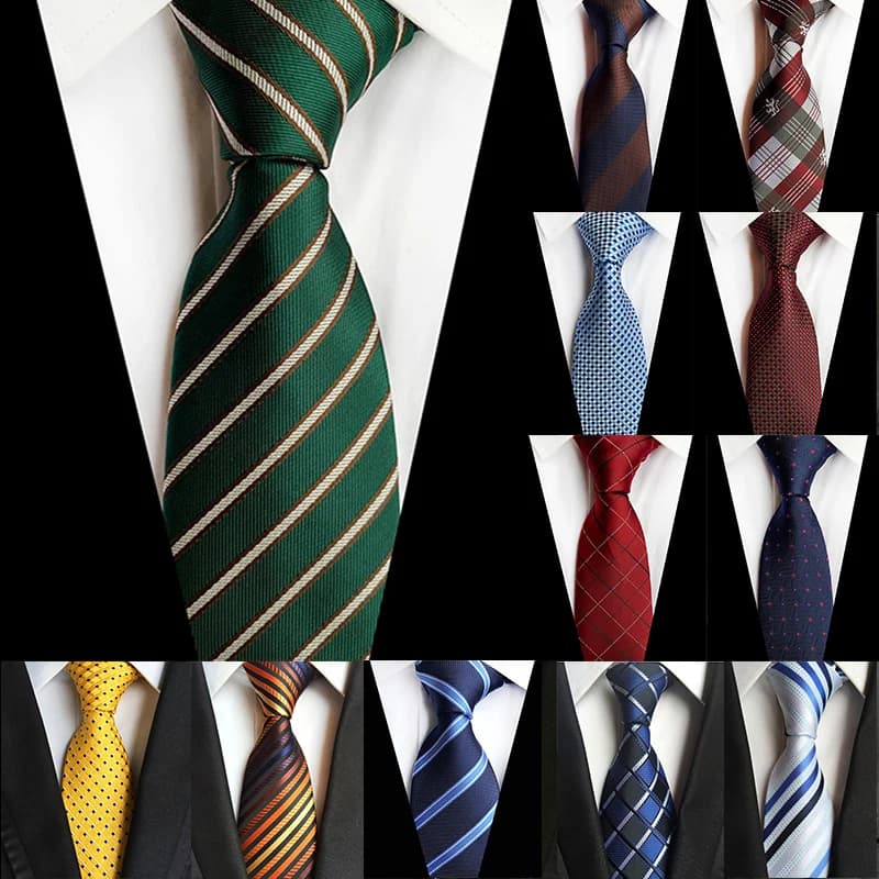 8CM New Mens Tie 8cm Striped Classic Business Neck Tie for Men Suit  Wedding Party Necktie  Formal Dress Cravat