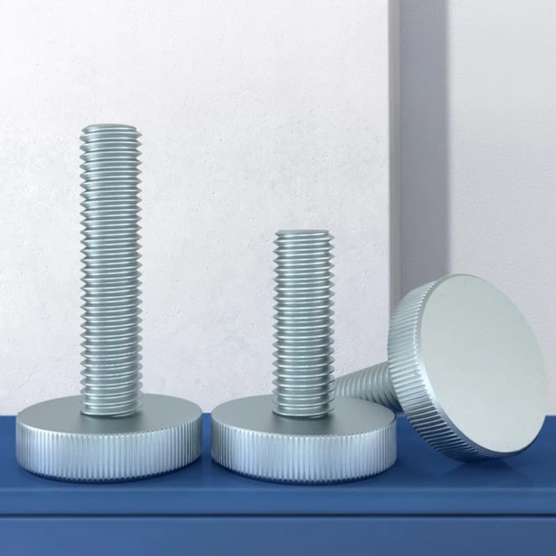 1Pcs M3 M4 M5 M6 M8 M10 Flat Head Knurled Thumb Screw Galvanization With Collar Manual Adjustment Screws Grade 4.8 Bolts