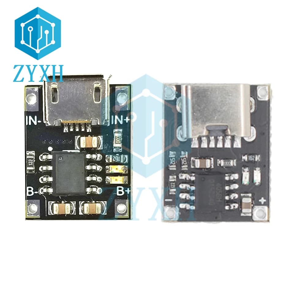 5 PCS 4.2V 1A Micro USB Type C 18650 Li-ion Lithium Battery Charger Module Auto Charge/Cut Off Function For Single Power Bank