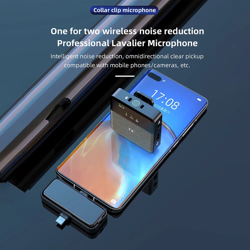 SX31 Wireless Lavalier microphone Active Noise Cancellation Long battery life Lapel Mic for iOS Android