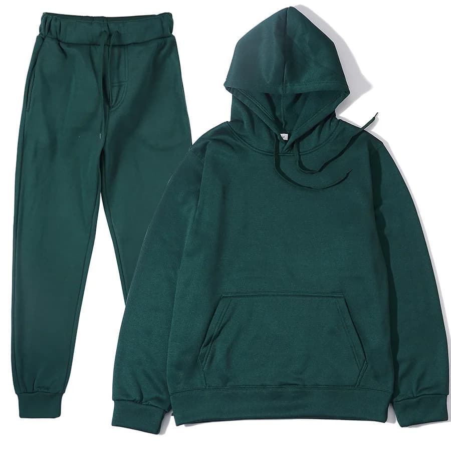 Men's Autumn and Winter New Solid Color Hoodie+pants Two-piece Set Fashionable Casual Sports Set Size S-3XL Men's Tracksuit