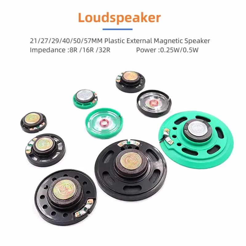 2PCS/LOT 21/27/29/40/50/57MM Toy Horn Plastic External Magnetic 8R/16R/32R 0.25W/0.5W