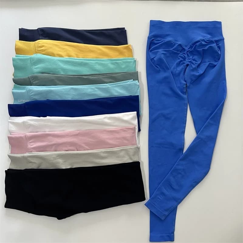 No Logo Leggings Women Scrunch Bum Workout Tights Seamless Pants Stretch Gym Sports Wear Booty Push Up Butt Lift Tights Slim