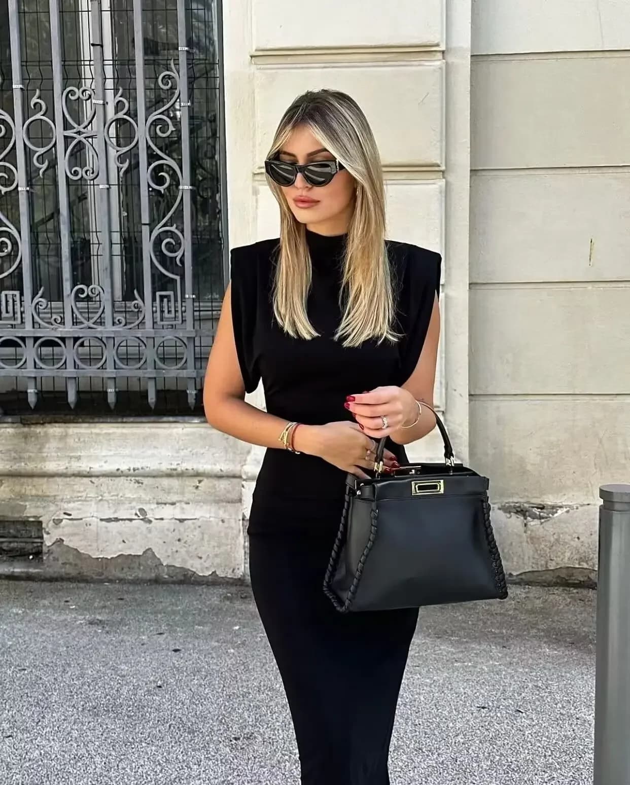 TRAF Long Dresses For Women Short Sleeve Midi Dress With Shoulder Pads Autumn 2023 Bodycon Dress Women Elegant Party Dresses