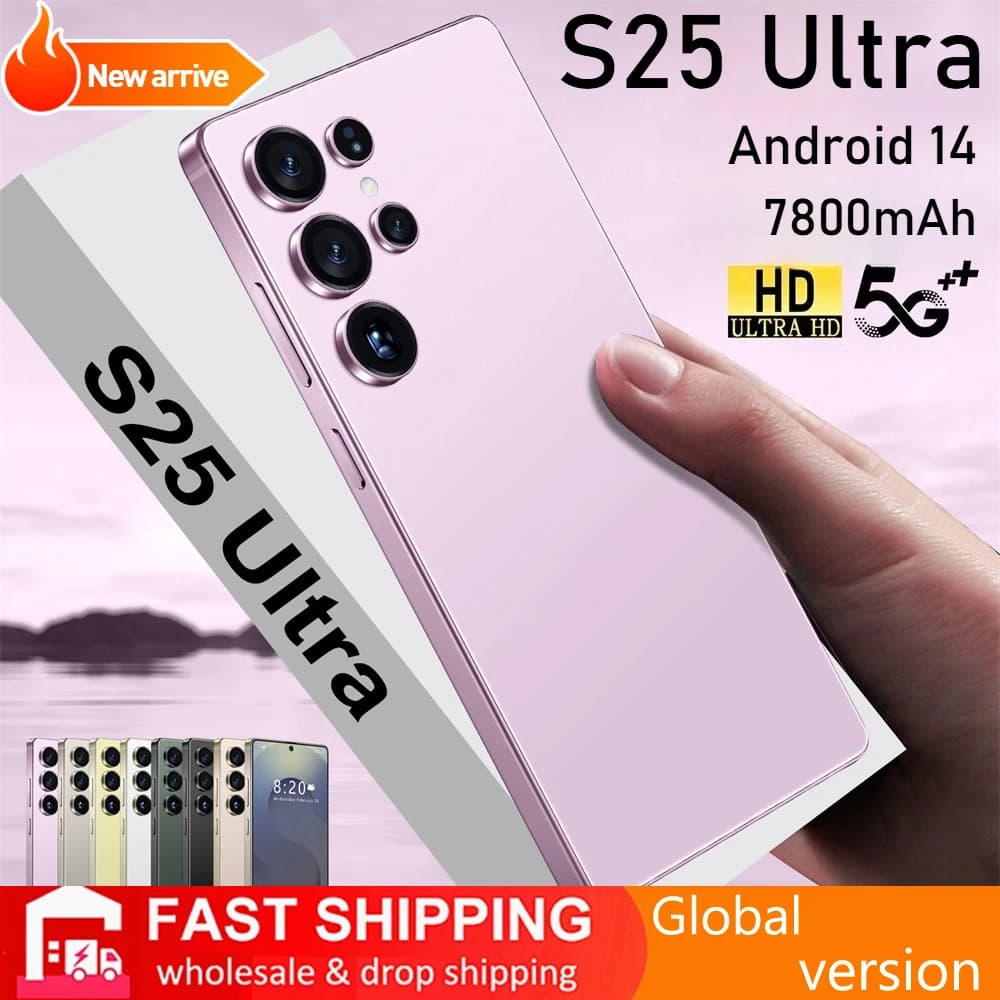 Cellphones S25 Ultra 7.3HD Original Mobile Phones 4G 5G Global Version Smartphone 7800mAh Android Snapdragon 8 gen 3 Cell Phone