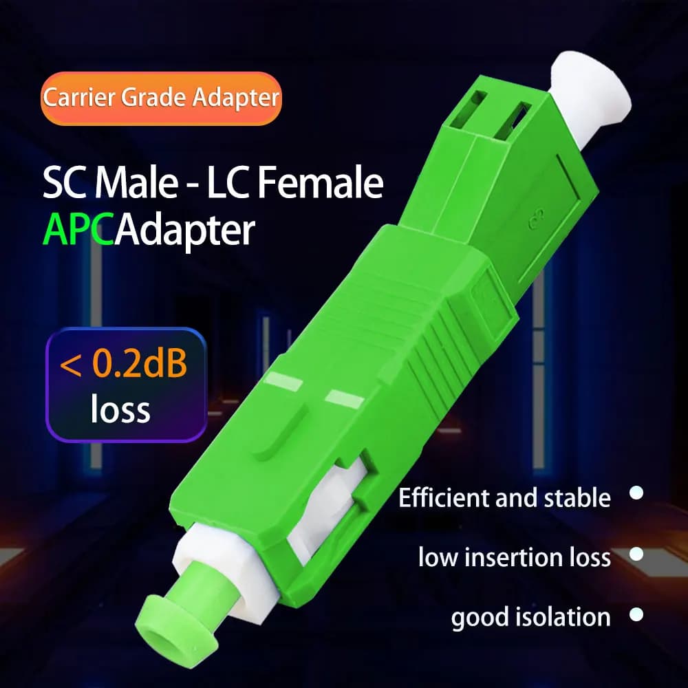 Male to Female Hybrid Adapter, Optical Power Meter, VFL Fiber Connector, Singlemode 9/125 SC/APC-LC/APC
