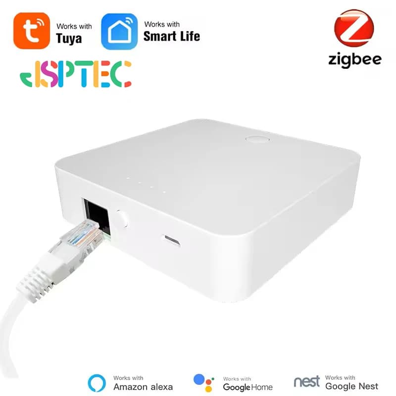 JSPTEC Tuya Multi-mode WiFi ZigBee 3.0 Bluetooth Mesh Gateway Hub Bridge Wireless and Wired Smart Life App Remote Control