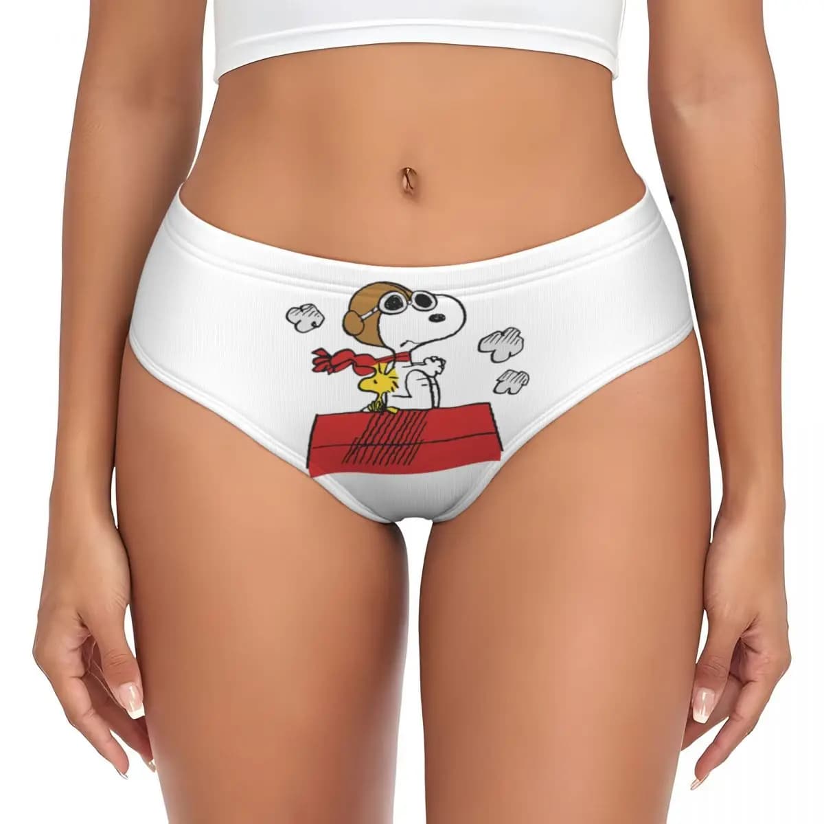 Custom Women Snoopys Woodstock Panties Breathable Cartoon Briefs Underwear