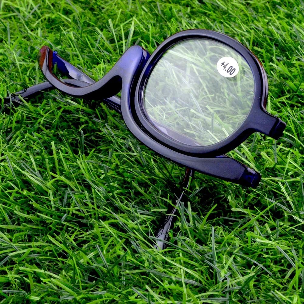 Blue Frame 180-degree Rotating Makeup Lady Presbyopic Glasses Reading Glasses +0.75 to +4
